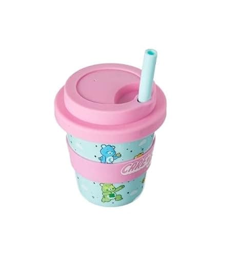 HOX Officially Licensed Kids Babyccino Travel Cup for Cold Drinks – BPA-Free, Reusable, Spill-Resistant & Portable - Care Bears, Pink — view 4