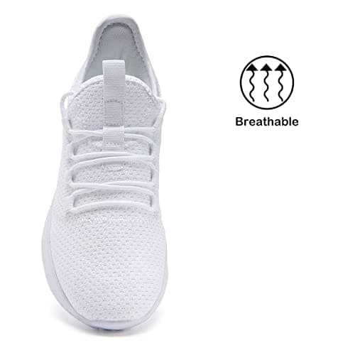 FUJEAK Women Shoes Trainers Running Walking Slip on Women Gym Comfortable Shoes Fitness Outdoor Sports Jogging Sneakers Casual Mesh Lightweight Breathable White Size 5.5 UK — view 5