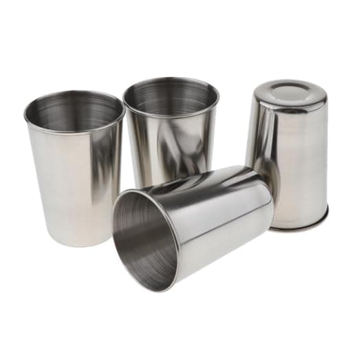 ICDKOYK Outdoor Stainless Steel Cup Set Travel Camping Sippy Cups Portable Metal Mugs for Kids Adults Outdoor Sippy Cups for Home Outside Activities Stackable Unbreakable Drinking — view 2
