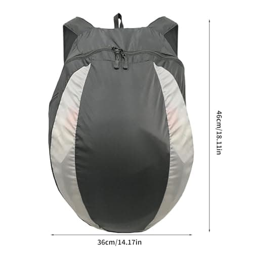 Motorcycle Helmet Backpack Bag, 28L Large Capacity Foldable Portable Backpack for Motorbike Bike Helmet Basketball, Lightweight Outdoor Sport Hiking Travel Daypack Cycling Rucksack for Men Women — view 2