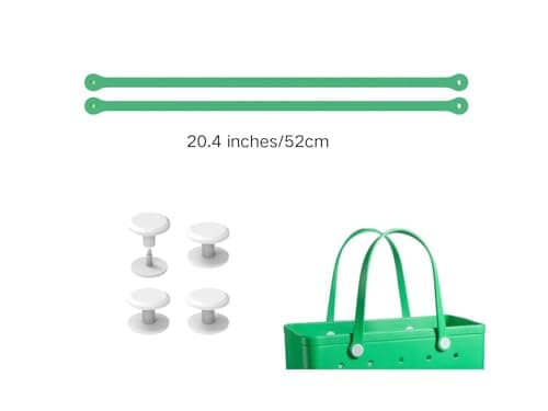 Replacement Straps for Large Rubber Beach Bag, Replacement Handles with 4 Snaps for Rubber Beach Bag, EVA Bag Strap Replacement, Beach Bag Repair Kit, Green, XL — view 3