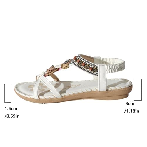 Flat Sandals Women's Summer Sandals Women's Elegant Roman Sandals Open Toe Summer Shoes Boho Vintage Women's Sandals Ethnic Women's Shoes Flat Sole Beach Sandals for Travel, Holiday, Mint Green, 4 UK — view 5