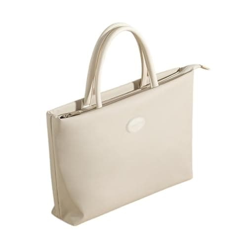 Carrying Leather Laptop Bag Large Capacity Tablet Office Briefcase For Work, Business,Travel(White)