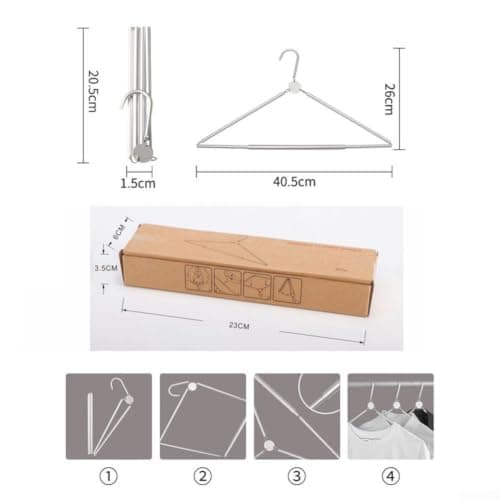 Aluminum Alloy Clothes Hangers 3pcs Lightweight Foldable — view 4