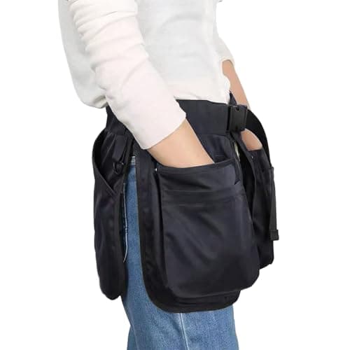 Waist Tool Apron Bag with Adjustable Waist Belt and Detachable Pockets Large Capacity Fanny Pack for Gardening Cleaning Work Hairstylist Woodworker Electrician Dog Trainer — view 5