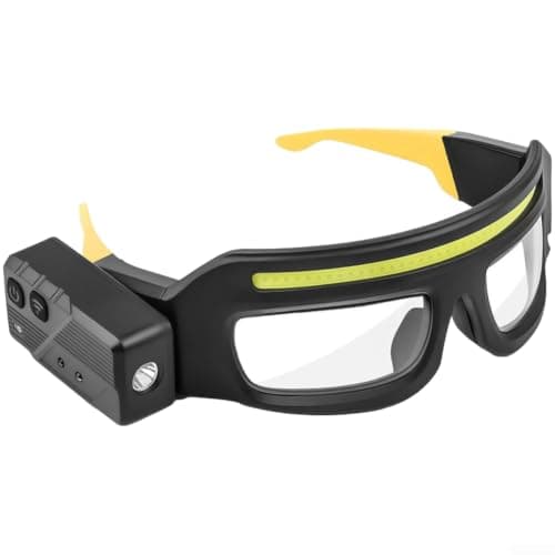 LED Glasses Headlamp for Type C Charge Motion Sensor 98g LED(Yellow)