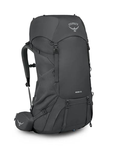 Osprey Rook Men's Backpacking Pack, 65L, Dark Charcoal/Silver Lining
