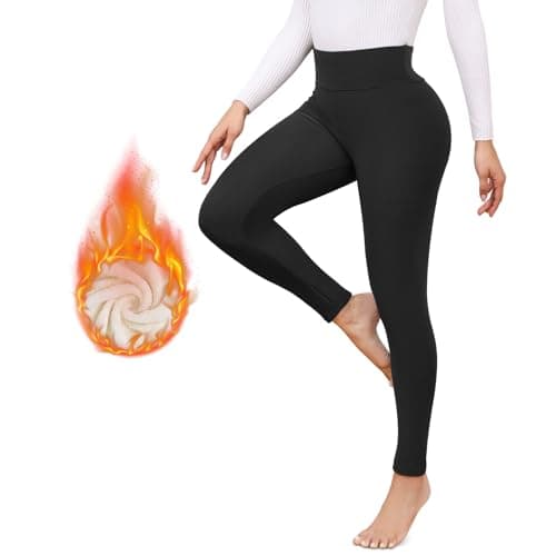 Fleece Lined Leggings Women, High Waisted Thermal Winter Leggings S — view 2
