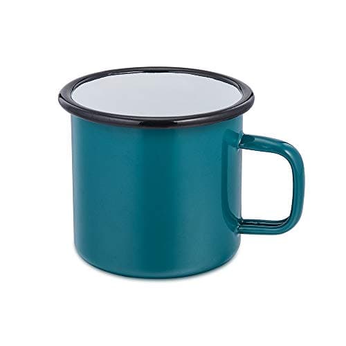 HaWare Enamel Coffee Tea Mug Set of 4 Red/Yellow/Blue/Green Enamel Drinking Cups, Ideal for Home/Office/Travel/Camping, Resusable & Portable, 350 ml-12 Ounce — view 2