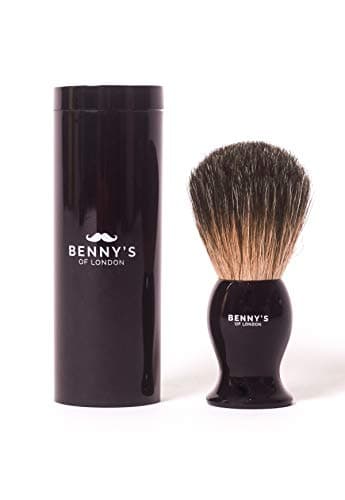 BENNY's Badger Shaving Brush with Travel Case | 100% Badger Hair | Hard Travel Case | Men's Gift Idea | Creates The Best Shaving Cream Lather | Luxury Shaving Experience | Made in The UK — view 2
