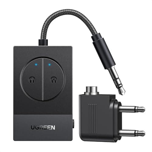 UGREEN Bluetooth 5.4 Transmitter for Airplane(Dual 3.5mm Adapter Included)