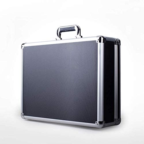 ZAANU Aluminum Hard Case, Lockable Storage Toolbox Portable Foam Briefcase Tool Case Moisture-Proof and Shock-Resistant Transport Case (Silver 350x250x120mm) — view 2