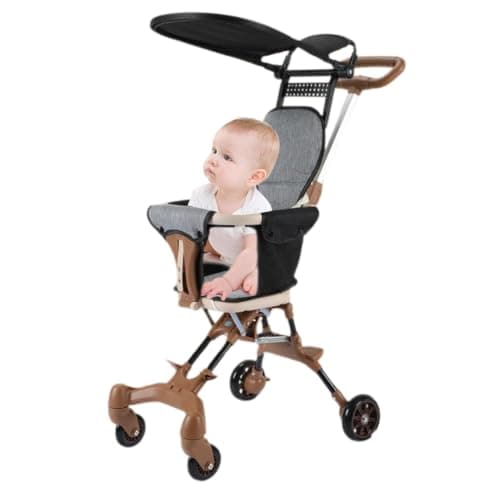 Portable Travel Stroller - Lightweight, Foldable Design with Bi-Directional Seat | Compact Aluminium Stroller for Airplane Storage and Outdoor Adventures