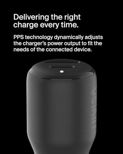 Belkin BoostCharge Dual Car Charger 42W w/Fast Charge USB-C 30W PPS & 12W USB-A Ports for Apple iPhone 16/16 Pro/16 Plus/16 Pro Max, iPhone 15, 14, 13, 12 Series, Samsung Galaxy S24, & More - Black — view 5