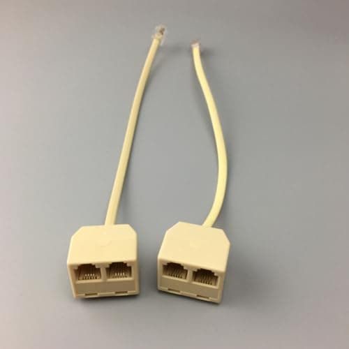 MUSISALY Rj11 Socket Splitter Telephone Plug Adapter Beige 5pcs — view 6