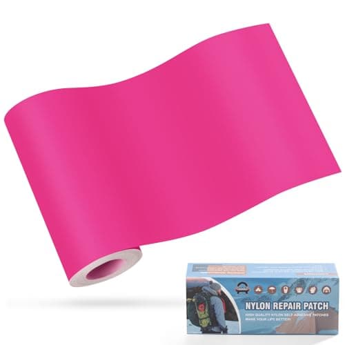 OAZ 10x160 cm Nylon Repair Patches Nylon Fabric Patch Self-Adhesive Tent Repair Patch Kit Waterproof Lightweight Nylon Repair Tape for Clothing Down Jacket Sleeping Bag Dark Pink