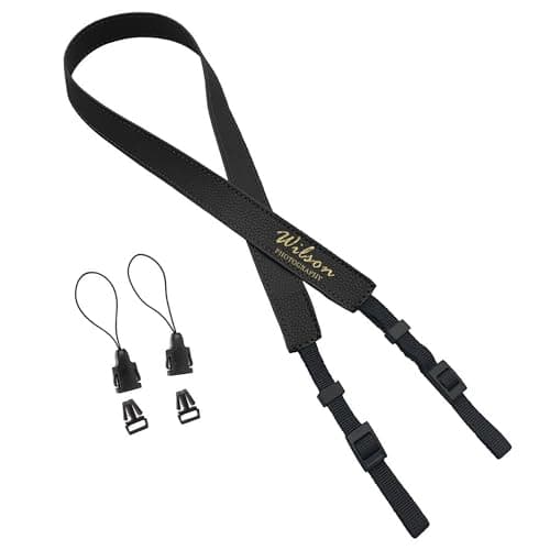 EDSG Personalised Camera Strap Leather Camera Belt Photographers Gift for Him Her Adjustable Camera Strap for Women Men Travel/Vlogging (Style-2) — view 3