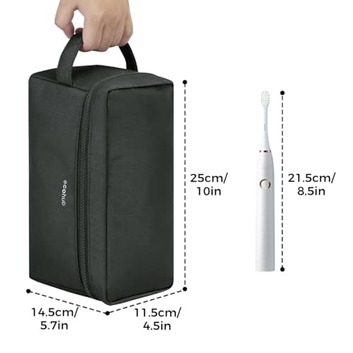 ECOHUB Water-Resistant Travel Toiletry Bag, Recycled Wet and Dry Separation Wash Bag, Dopp Kit Shaving Bag, Wide-Open Zipper Pouch Travel Toiletries Bag for Men, Patent Pending, Slim-Grey — view 5