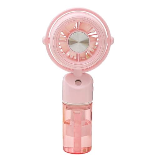 JytxhgzrVZ Portable Fan with Water Mist Spray, Mini USB Hand Fan Rechargeable, Fans Cooling Water Fan Handheld for Outdoor Indoor Summer Holiday Office, Travel Essentials (Pink)