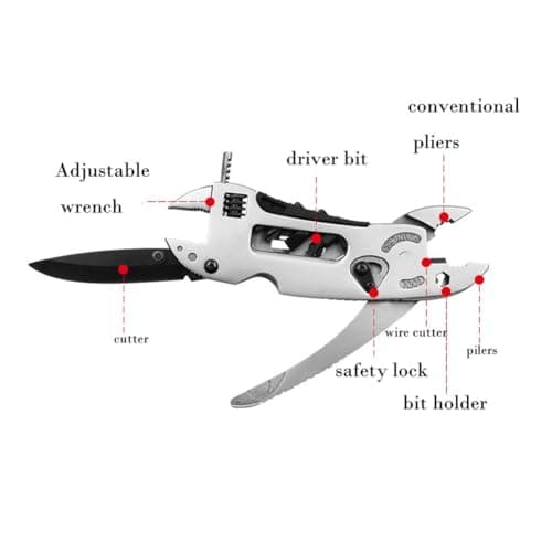 Vibsky Folding 7-in-1 Multitool Pliers with Adjustable Wrench, Stainless Steel Wire Cutters and Screwdriver Set Outdoor Survival and Home Repair — view 6