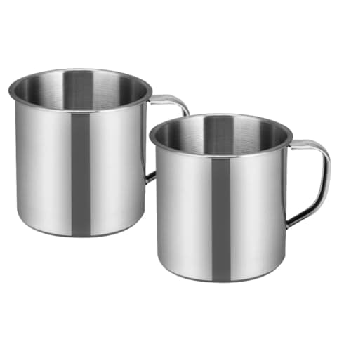 Alipis Stainless Steel Water Cup 100Ml Small Metal Cup with Handle Child Friendly Tumbler for Kids School Camping Outdoor Use
