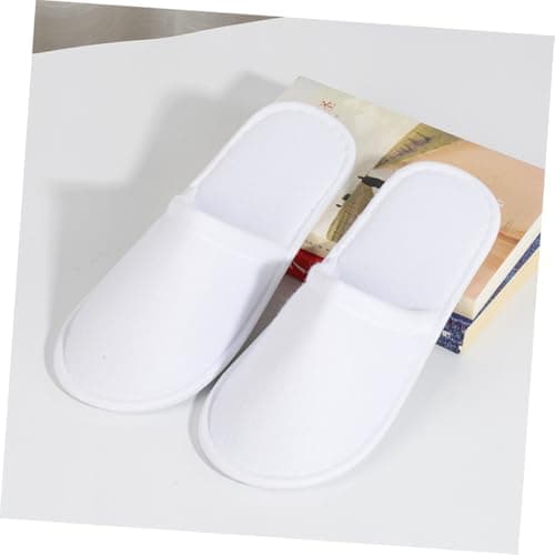 Disposable Loop Fabric Slippers, 1 Pair, White Hotel Indoor Slippers — view 6