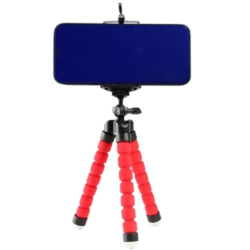 YIYIWANG Phone Tripod Cell Phone Stands Flexible Octopus Style Portable Mini Travel Tripod Stand Camera Mount for Gopro Smartphone and Digital Camera Video Outdoor (Red)
