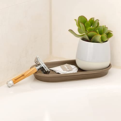 WALDWIND Olive Wood Safety Razor with 10 Razor Blades Includes E-Book Plastic-Free Zero Waste Wet Razor for Men and Women Closed Comb Sustainable Safety Razor — view 2