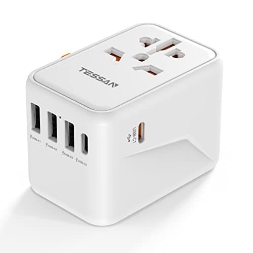 TESSAN 45W Universal Travel Adapter Worldwide with PD USB C Fast Charging