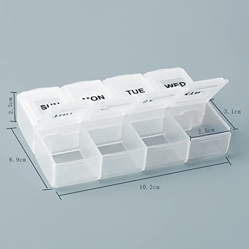 Serfeymi Weekly Pill Box Organiser Tablet Medicine Organiser Box - 3 Pack — view 2