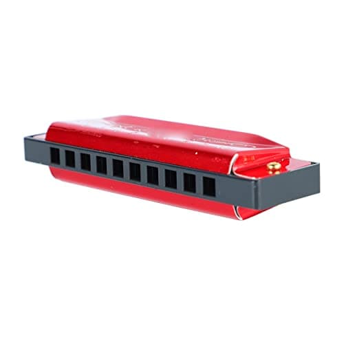 Harmonica, 10 Hole 20 Tune Aluminium Stainless Steel for Beginners Kids Music Lovers Outdoor Practice Blues Sessions Travel Entertainment (Red) — view 3