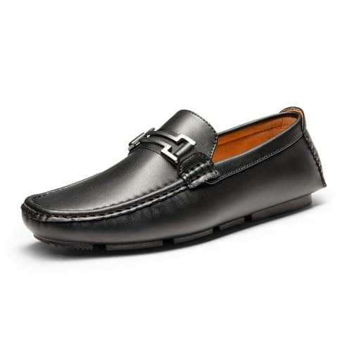 Bruno Marc Men's Loafers Slip-on Shoes,Size 7.5,Black,HUGH-01