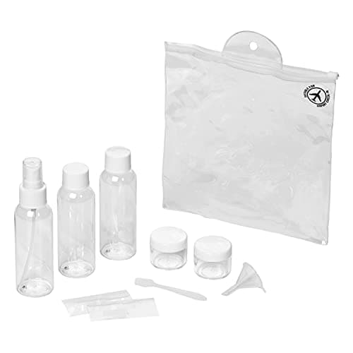 Manicare Travel Bottles, Leak Proof Refillable Set, Clear Containers And Bottles For Liquids, Gels And Creams, Shampoo, Cleanser, Shower Gels, Transparant Zip Bag, For Holiday And Business Travel — view 2