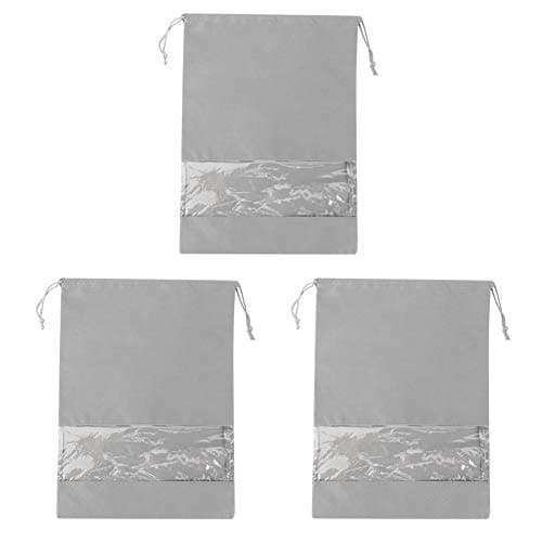 3Pcs Travel Non-Woven Shoe Storage Bag with Drawst and Transparent Win for -Proof & Neat Organization (No Problem with Large-Size Printing of Cloth Shoe) (Non-Stirring Cloth Shoe Bag Medium Size no) — view 6