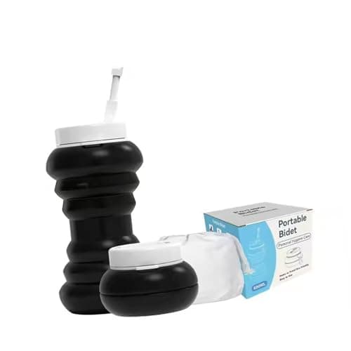 TQUXNGA Travel Friendly Foldable Bidet Bottle for Women 600ml Water Amount Easy to Transport in Multiple Color Choices Silicone Bidet