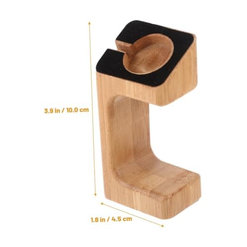 Hoement Bamboo Smart Watch Charging Support Smart Watch Charging Bracket Carbonized Bamboo Desktop Display Stand Office Travel Brown — view 2