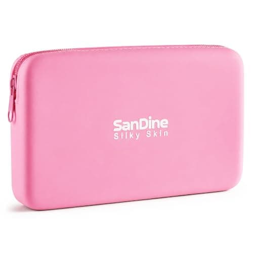 Silicone Cosmetic Bag – Waterproof Travel Makeup Pouch - Food-Grade Silicone Toiletry Organizer for Women & Men – Compact Stylish Multi-Functional Storage - by Sandine (Pink)