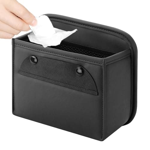 Automotive Garbage Cans Leakproof Leather Backseat Storage Bag
