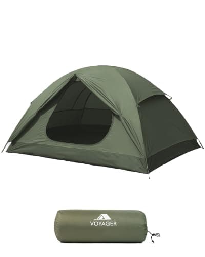 Voyager 2 Man Tent - Waterproof, Windproof, Quick Setup, Spacious 2-Person Camping Tent, Durable, Lightweight Outdoor Shelter, Ideal for Hiking, Backpacking, Camping- 225x135x110cm (Green)