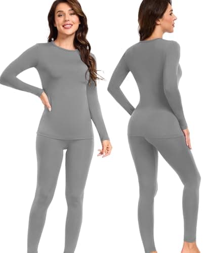 wirarpa Women's Thermal Underwear Set Fleece Lined Top & Bottom M — view 5
