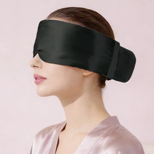 HIDOLL Blackout Silk Sleep Eye Mask for Women Men 100% Natural Mulberry — view 4