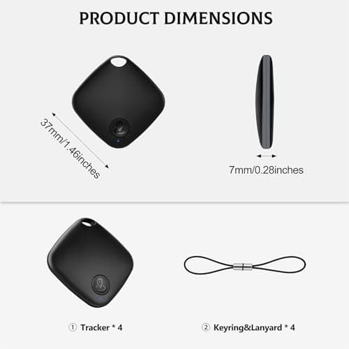 Air Tag -4 Pack,Bluetooth Android Tracker Tag Works in Google Find Hub(No Monthly Fee), Bluetooth Key Finder with Sound, Luggage Tags for Suitcases, Static Tracker Tag for Key,Wallet — view 5