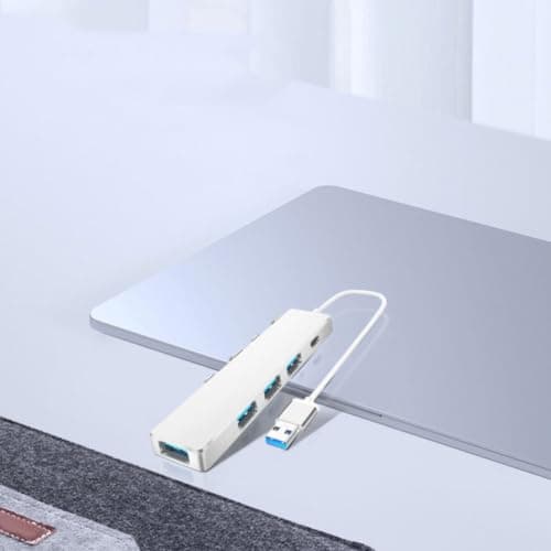 Multi Port USB Hub 4 Ports Stainless Steel Abs Silver — view 5
