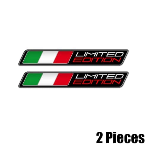 2× ITALY LIMITED EDITION Logo Emblem Badge Decal Sticker Decor Car — view 2