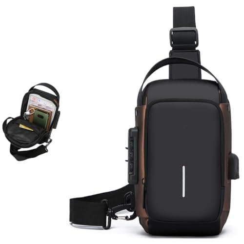 Anti-Theft Unisex Crossbody Sling Bag with USB Charging Port & Lock