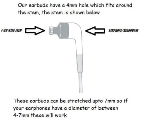Just Accessories 12 X Black Replacement Silicone In-Ear Earphone Headphone Earbuds Tips Gels Eartips Rubber Spare (Mixed) — view 2
