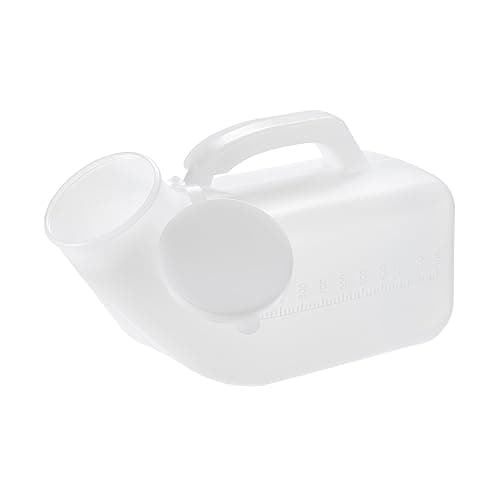 1 x Easy Care Solutions | Male Urinal Bottle | 1000ml | White Secure Cap | Measuring Scale | Easy Grip Handle | Pack of 1, Opaque — view 2