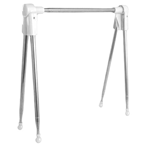 Generisch Foldable Clothes Airer - Stainless Steel Silver, Extendable Towel Shelves, Portable, Compact for Indoor Use, , Weatherproof Space Saver