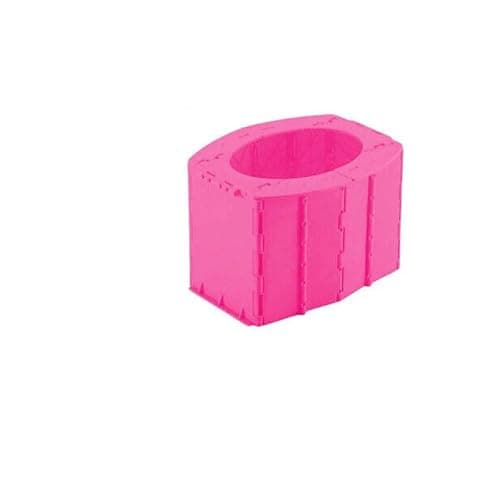 Outdoor Travel Folding Toilet Portable Mobile Seat Camping Hiking (Pink Toilet with 10 Trash Bag, 350g)