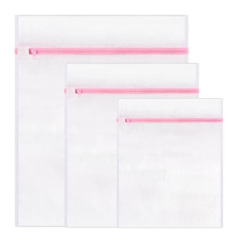 3 PCS Mesh Laundry Wash Bags, Mesh Laundry Bag For Delicates With Zipper, Washing Bag For Socks, Laundry Bag For Underwear, Tshirts, Swimsuit, Baby Clothes, Socks, Bra (60x50cm/50x40cm/40x30cm)